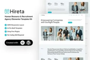 Hireta – Human Resource & Recruitment Agency Elementor Template Kit