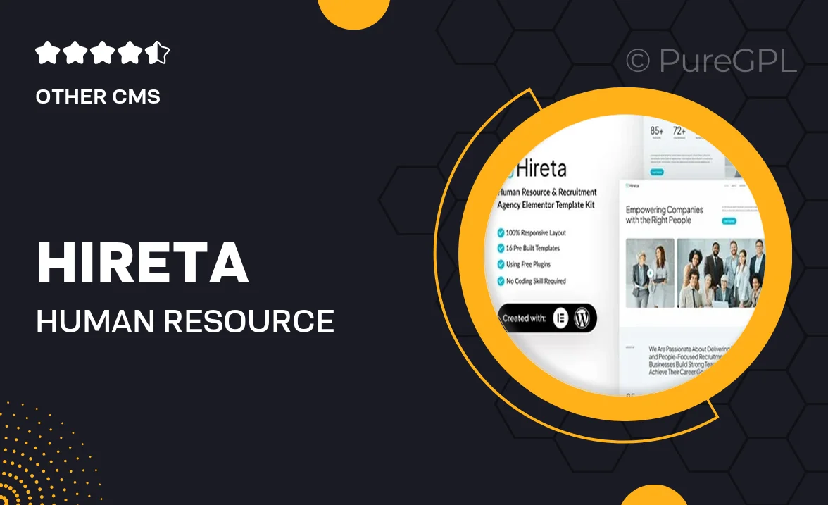 Hireta – Human Resource & Recruitment Agency Elementor Template Kit