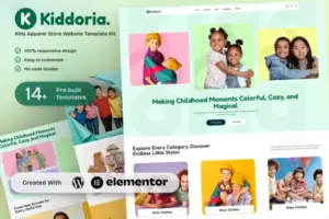 Kiddoria – Kids Apparel Store Elementor Template Kit