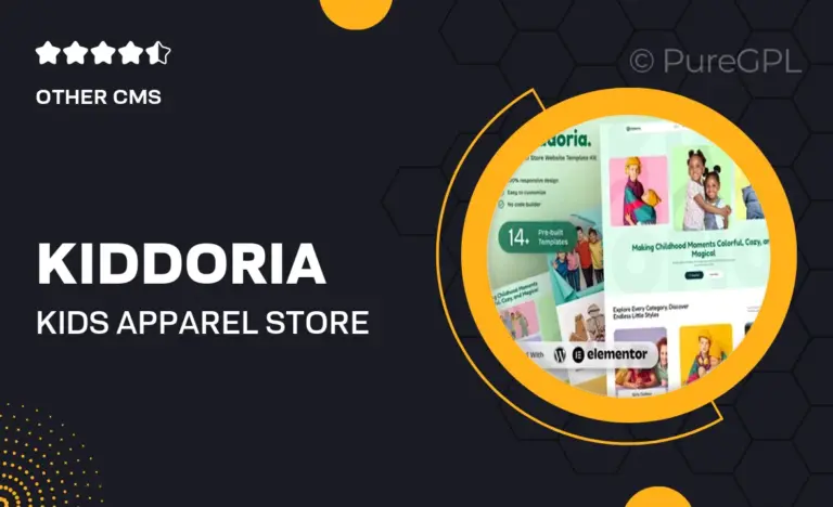 kiddoria kids apparel store elementor template kit