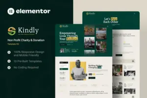 Kindly – Non Profit Charity & Donation Elementor Template Kit