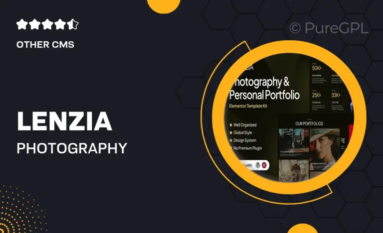 lenzia photography personal portfolio elementor template kit