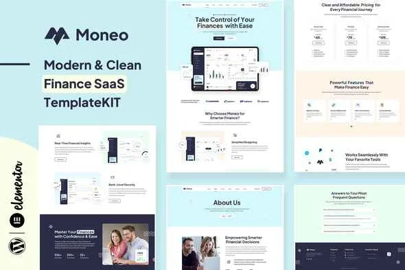 moneo finance management elementor template kit 1