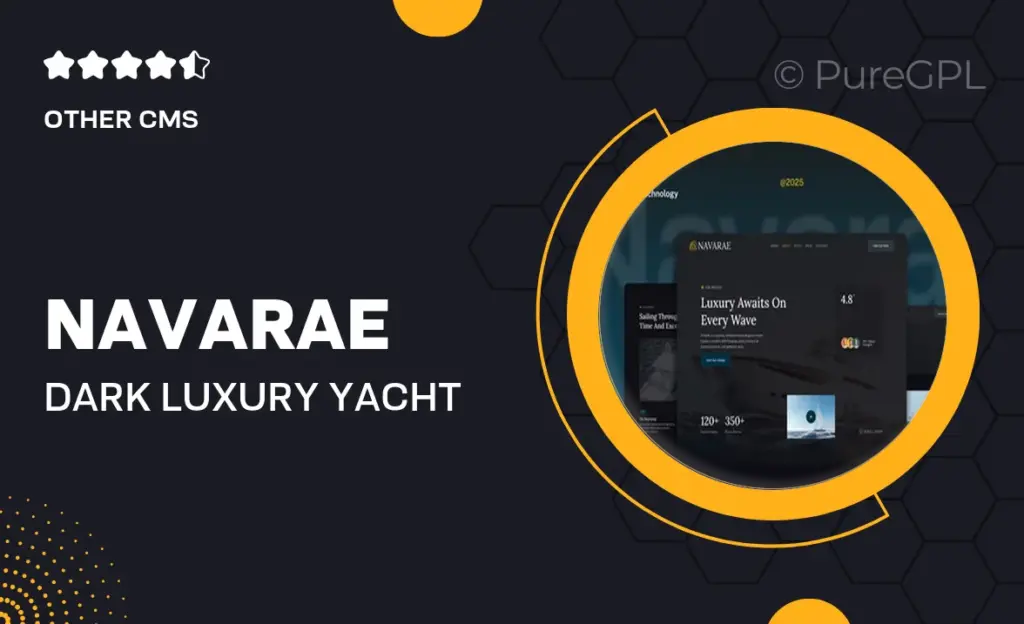 Navarae – Dark Luxury Yacht Club & Boat Rental Website Elementor Template Kit
