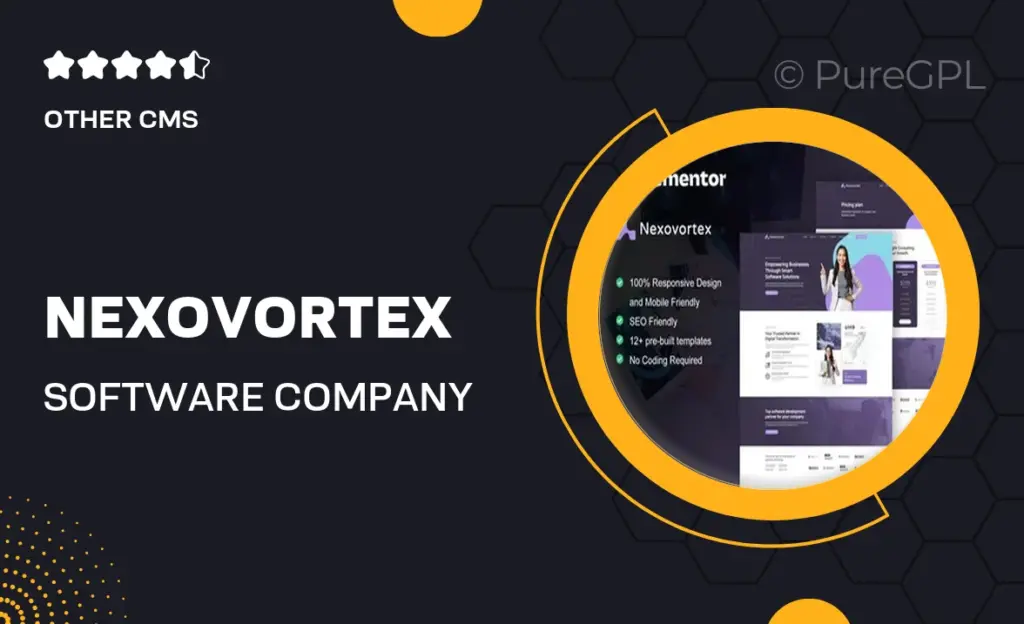 Nexovortex – Software Company Elementor Pro Template Kit