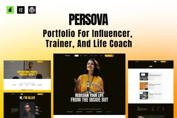 persova influencer portfolio elementor template kit 1