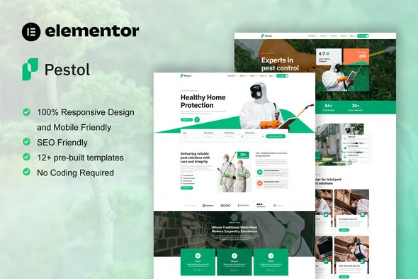 pestol pest control service elementor pro template kit 1