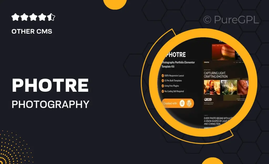 Photre – Photography Portfolio Elementor Template Kit