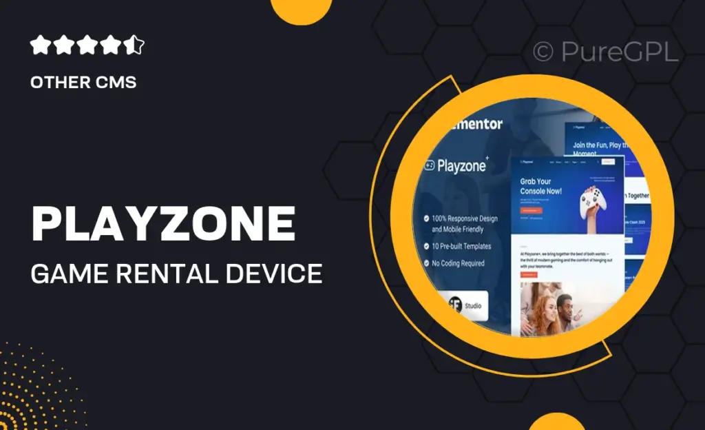 Playzone – Game Rental & Device Care Elementor Template Kit