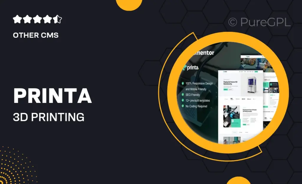 Printa – 3D Printing & Manufacturing Elementor Pro Template Kit