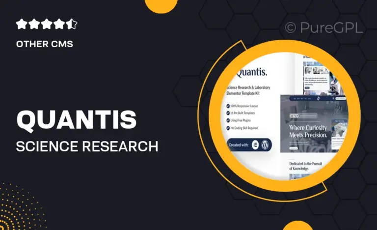 quantis science research laboratory elementor template kit