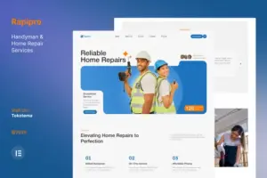 Rapipro – Handyman & Home Repair Service Website Elementor Template Kits