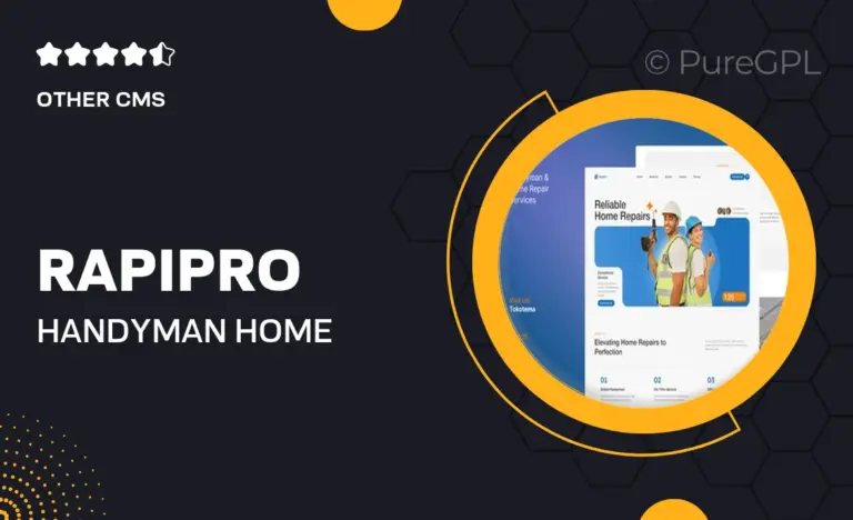 rapipro handyman home repair service website elementor template kits