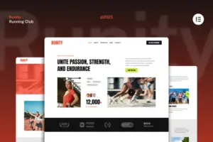 Runity – Running Club Marathon & Sport Event Website Elementor Kit