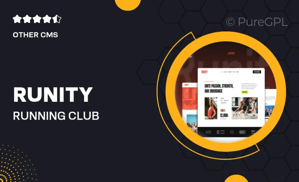 Runity – Running Club Marathon & Sport Event Website Elementor Kit