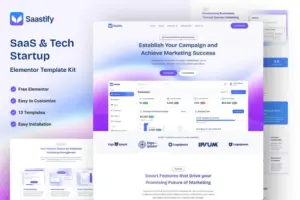 Saastify – SaaS & Tech Startup Elementor Template Kit