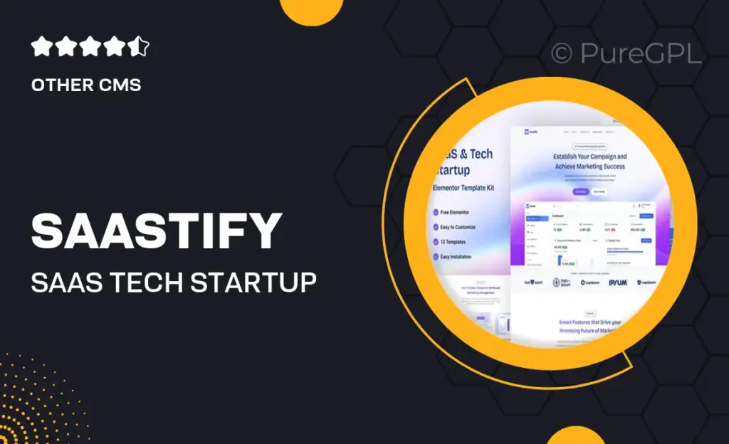 Saastify – SaaS & Tech Startup Elementor Template Kit