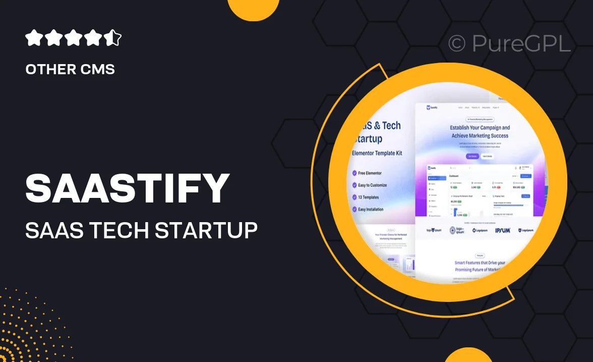 Saastify – SaaS & Tech Startup Elementor Template Kit