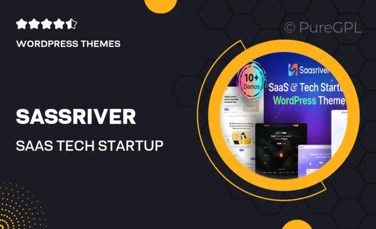 sassriver saas tech startup wordpress theme