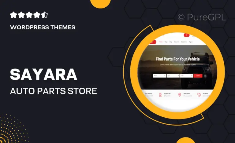 sayara auto parts store woocommerce wordpress theme