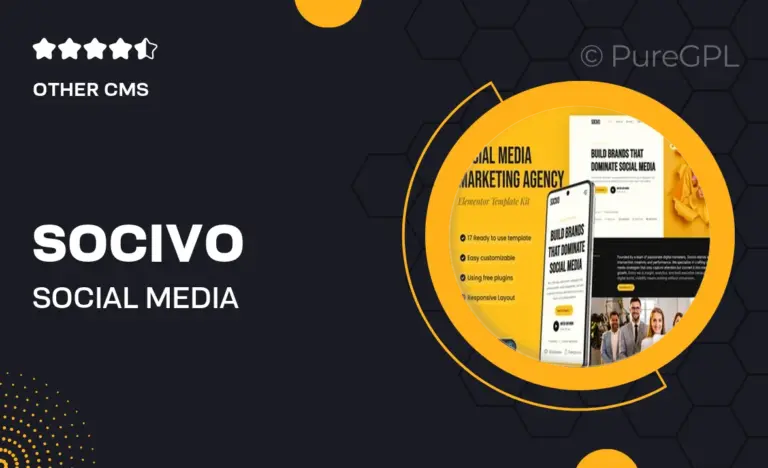 socivo social media marketing agency elementor template kit