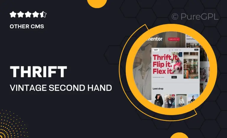 thrift vintage second hand shop elementor pro template kit