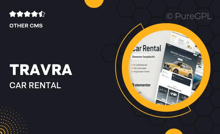 travra car rental elementor pro template kit