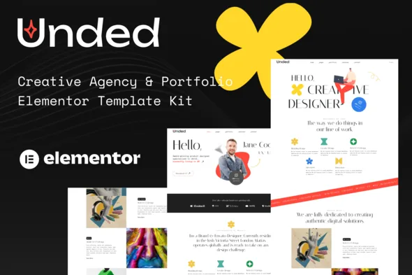 unded creative agency portfolio elementor template kit 1