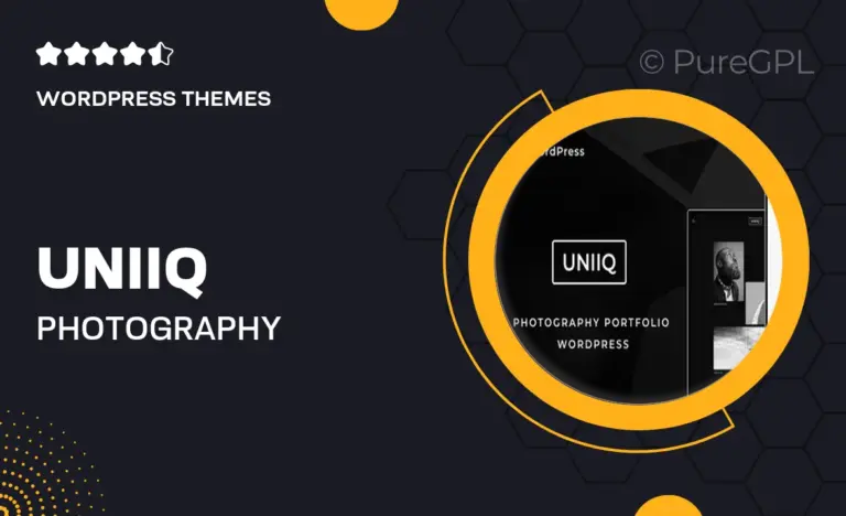 uniiq photography portfolio wordpress theme