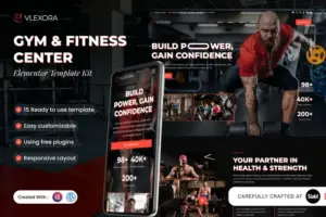 Vlexora – Gym & Fitness Center Elementor Template Kit