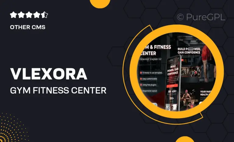 vlexora gym fitness center elementor template kit