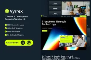 Vyrrex – IT Service & Development Elementor Template Kit