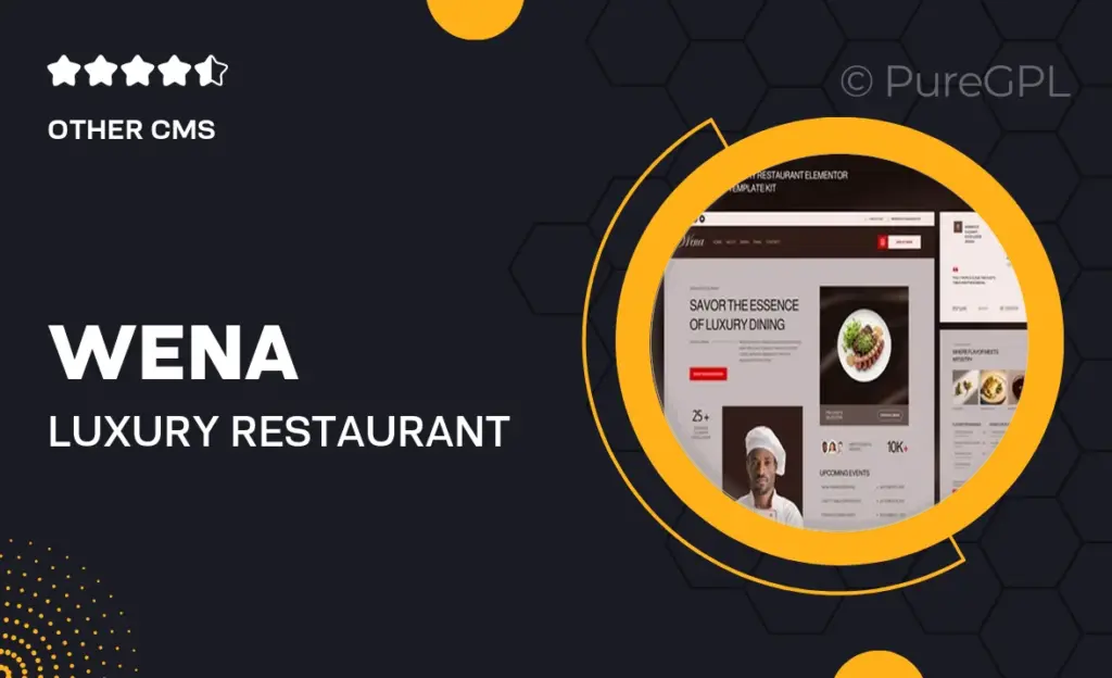 Wena – Luxury Restaurant Elementor Template Kit