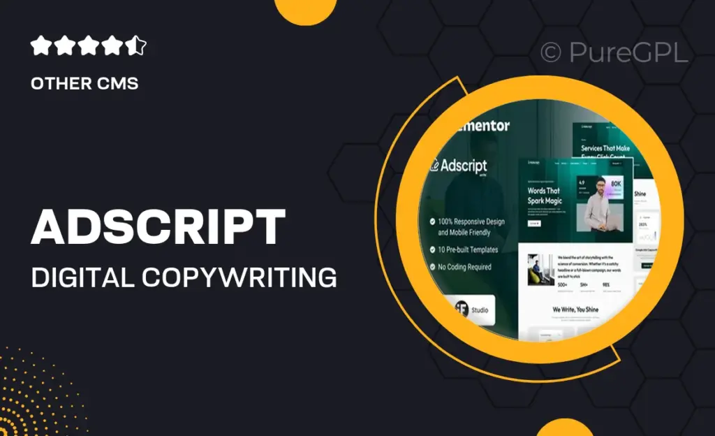 Adscript – Digital Copywriting & Advertising Elementor Template Kit