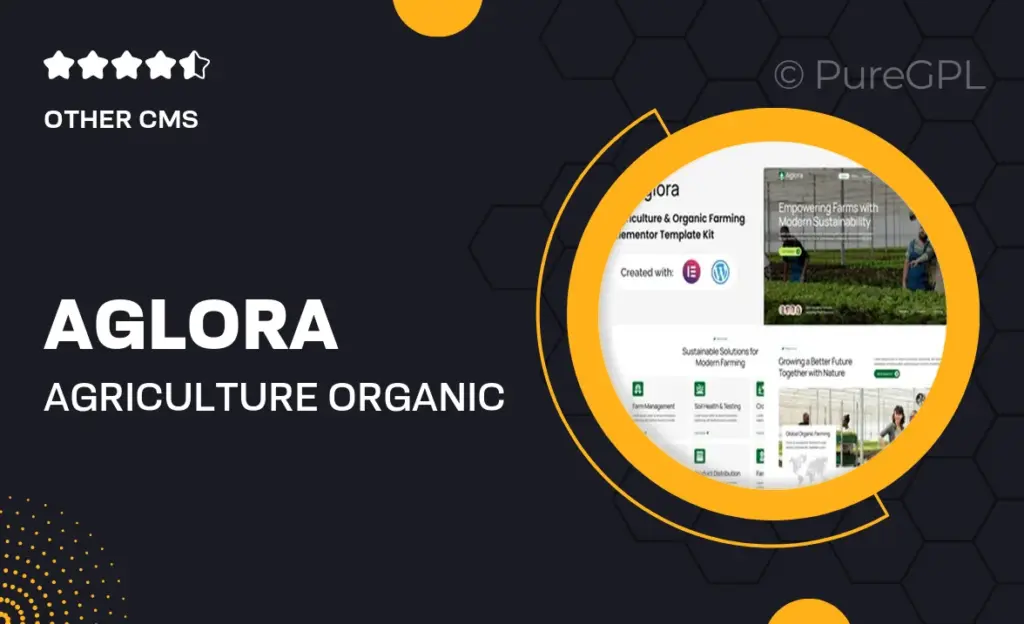 Aglora – Agriculture & Organic Farming Elementor Template Kit
