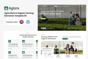 Aglora – Agriculture & Organic Farming Elementor Template Kit