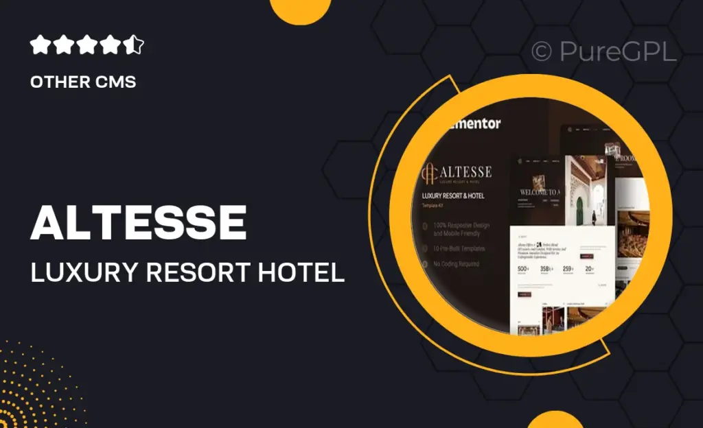 Altesse – Luxury Resort & Hotel Elementor Template Kit