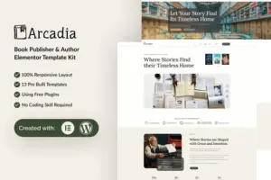 Arcadia – Book Publisher & Author Elementor Template Kit