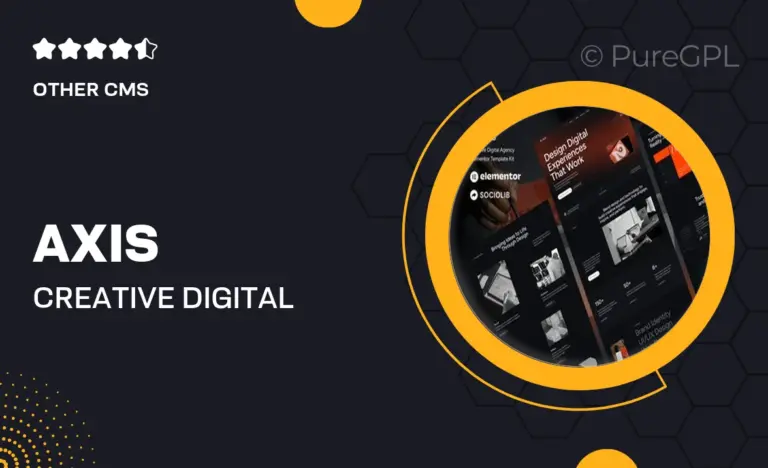 axis creative digital agency portfolio elementor template kit