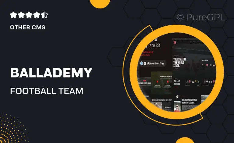 ballademy football team sports club elementor template kit