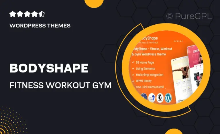 bodyshape fitness workout gym wordpress theme