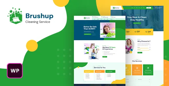 brushup cleaning service company wordpress theme 1