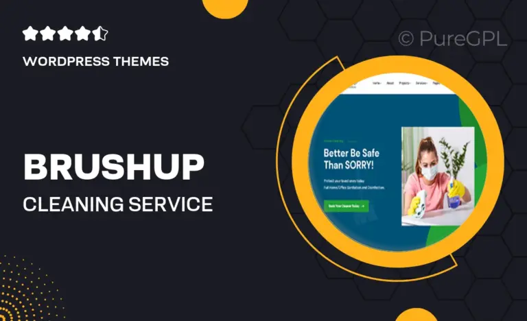 brushup cleaning service company wordpress theme