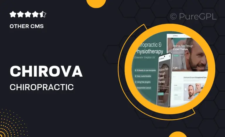 chirova chiropractic physiotherapy elementor template kit