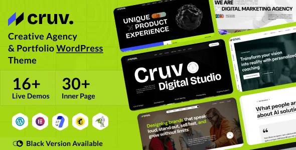 cruv creative agency portfolio wordpress theme 1