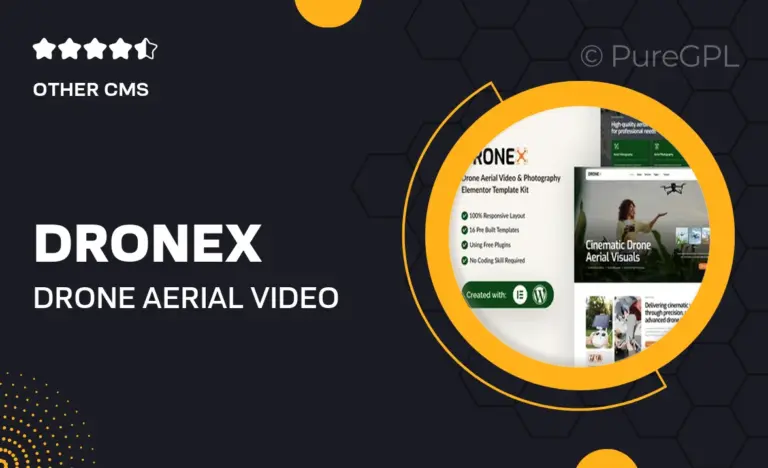 dronex drone aerial video photography elementor template kit