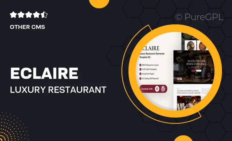 eclaire luxury restaurant elementor template kit