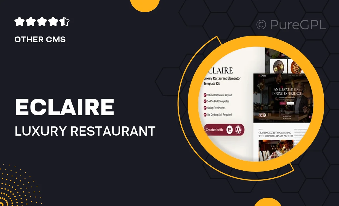 Eclaire – Luxury Restaurant Elementor Template Kit