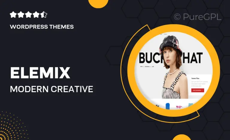 elemix modern creative elementor woocommerce theme