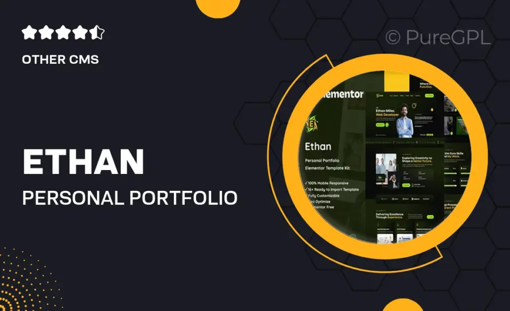 Ethan – Personal Portfolio Elementor Template Kit
